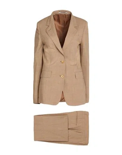 Tagliatore 02-05 Woman Suit Camel Size 4 Virgin Wool, Elastane In Brown