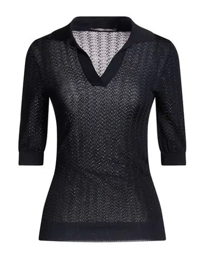 Tagliatore 02-05 Woman Sweater Midnight Blue Size 4 Viscose, Cotton In Black