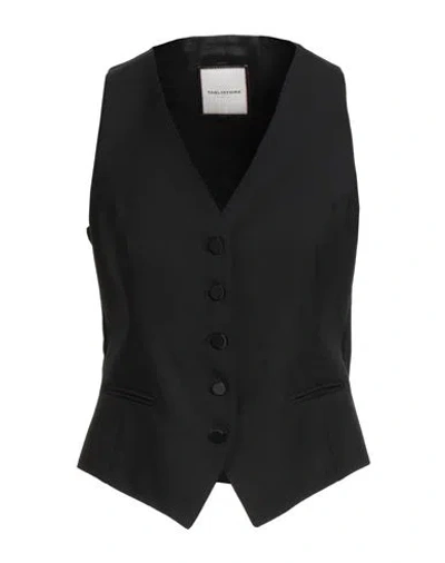 Tagliatore 02-05 Woman Tailored Vest Black Size 4 Polyester, Virgin Wool, Elastane