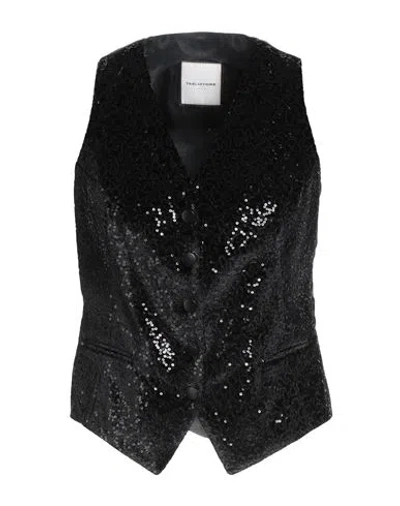 Tagliatore 02-05 Woman Tailored Vest Charcoal Size 4 Polyester, Elastane In Gray