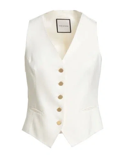 Tagliatore 02-05 Woman Tailored Vest Cream Size 4 Polyester, Virgin Wool, Elastane In White