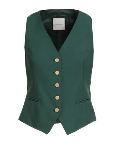 Tagliatore 02-05 Woman Tailored Vest Emerald Green Size 4 Polyester, Virgin Wool, Elastane