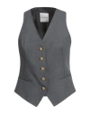 Tagliatore 02-05 Woman Tailored Vest Grey Size 4 Polyester, Virgin Wool, Elastane In Gray