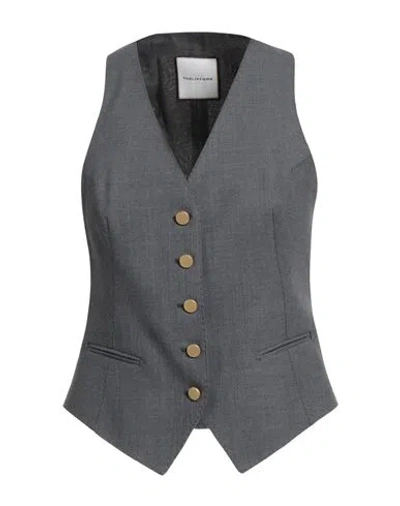 Tagliatore 02-05 Woman Tailored Vest Grey Size 4 Polyester, Virgin Wool, Elastane In Gray