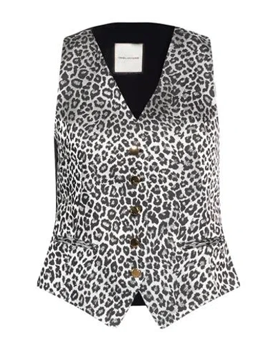 Tagliatore 02-05 Woman Tailored Vest Light Grey Size 4 Acetate, Polyamide, Elastane In Black