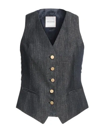 Tagliatore 02-05 Woman Tailored Vest Midnight Blue Size 4 Cotton, Viscose, Polyamide, Polyester
