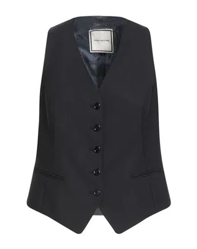 Tagliatore 02-05 Woman Tailored Vest Navy Size 8 Polyester, Virgin Wool, Elastane In Blue