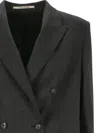 Tagliatore Tailored Black Blazer With Double-breasted Design And Structured Lapel In Black