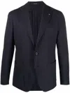 Tagliatore Single-breasted Virgin Wool-blend Blazer In Blue