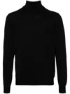 Tagliatore Roll Neck Wool Sweatshirt In Black