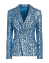 Tagliatore 02-05 Woman Blazer Azure Size 4 Polyester In Blue