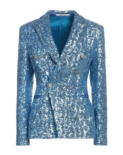 Tagliatore 02-05 Woman Blazer Azure Size 4 Polyester In Blue