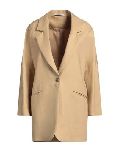 Tagliatore 02-05 Woman Blazer Beige Size 6 Linen