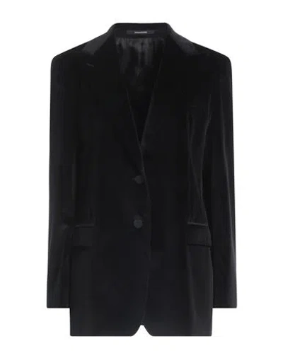 Tagliatore 02-05 Woman Blazer Black Size 2 Cotton, Elastane In Black