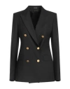 Tagliatore 02-05 Woman Blazer Black Size 8 Polyester, Virgin Wool, Elastane In Black