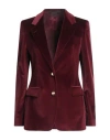 Tagliatore 02-05 Woman Blazer Burgundy Size 6 Cotton, Elastane In Red