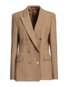 Tagliatore 02-05 Woman Blazer Camel Size 12 Polyester, Virgin Wool, Elastane In Beige