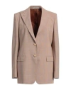 Tagliatore 02-05 Woman Blazer Camel Size 6 Virgin Wool, Elastane In Beige