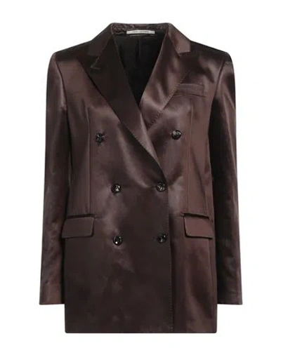 Tagliatore 02-05 Woman Blazer Chocolate Brown Size 4 Cotton, Acetate