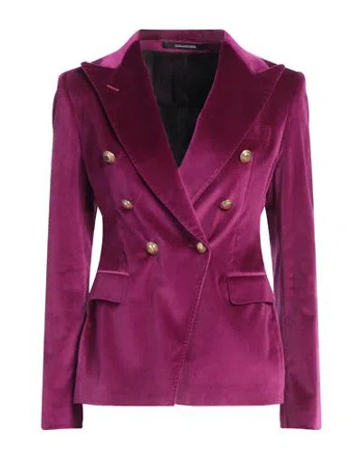 Tagliatore 02-05 Woman Blazer Deep Purple Size 4 Cotton, Elastane In Purple