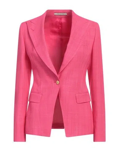 Tagliatore 02-05 Woman Blazer Fuchsia Size 4 Viscose, Polyamide, Lyocell In Pink