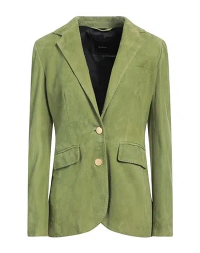 Tagliatore 02-05 Woman Blazer Green Size 4 Lambskin