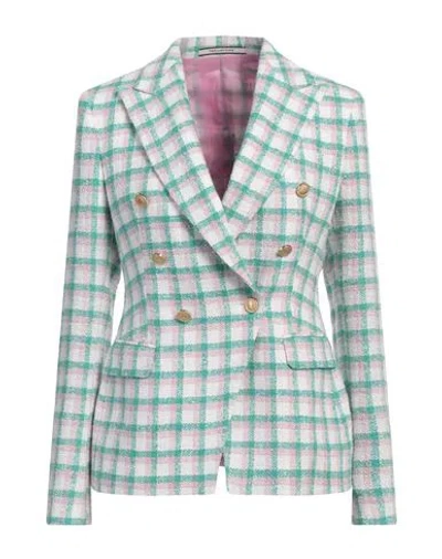 Tagliatore 02-05 Woman Blazer Green Size 8 Polyester, Linen