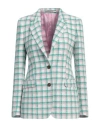 Tagliatore 02-05 Woman Blazer Green Size 8 Polyester, Linen In Green