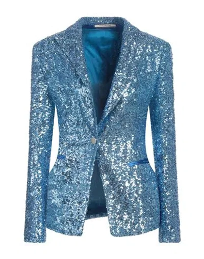 Tagliatore 02-05 Woman Blazer Light Blue Size 6 Polyester