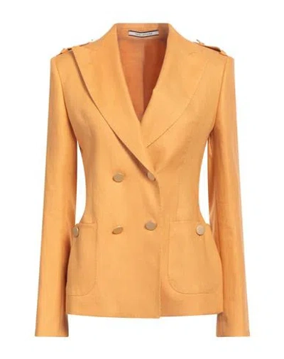 Tagliatore 02-05 Woman Blazer Marigold Size 4 Linen In Yellow