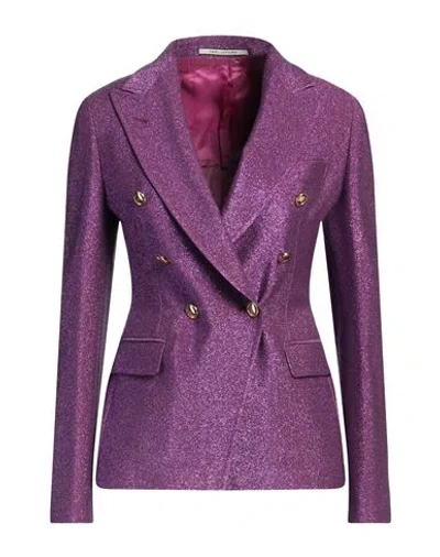 Tagliatore 02-05 Woman Blazer Mauve Size 4 Viscose, Polyester, Polyamide, Elastane In Purple