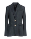 Tagliatore 02-05 Woman Blazer Midnight Blue Size 10 Lambskin In Blue