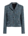 Tagliatore 02-05 Woman Blazer Navy Size 10 Polyamide, Polyacrylic, Polyester, Wool, Alpaca Wool