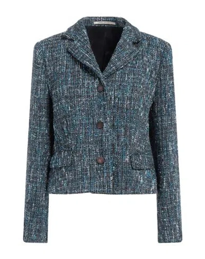 Tagliatore 02-05 Woman Blazer Navy Size 10 Polyamide, Polyacrylic, Polyester, Wool, Alpaca Wool