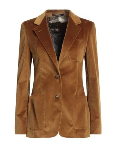 Tagliatore 02-05 Woman Blazer Ocher Size 4 Cotton, Elastane In Yellow