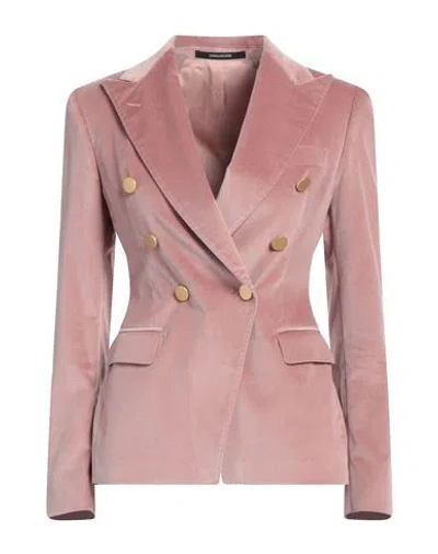 Tagliatore 02-05 Woman Blazer Pastel Pink Size 2 Cotton, Elastane In Pink