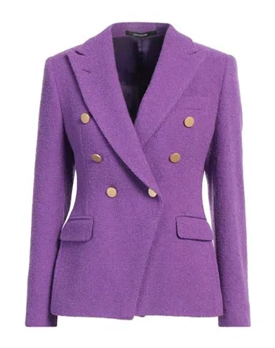 Tagliatore 02-05 Woman Blazer Purple Size 10 Wool, Polyamide