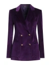 Tagliatore 02-05 Woman Blazer Purple Size 4 Cotton, Elastane In Purple