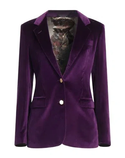 Tagliatore 02-05 Woman Blazer Purple Size 4 Cotton, Elastane In Purple