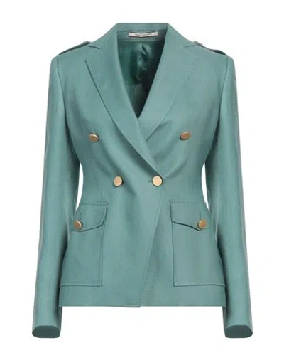 Tagliatore 02-05 Woman Blazer Sage Green Size 4 Linen In Sage Green