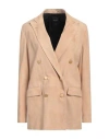 Tagliatore 02-05 Woman Blazer Sand Size 4 Lambskin In Beige