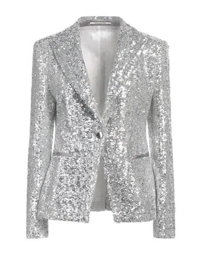 Tagliatore 02-05 Woman Blazer Silver Size 4 Polyester