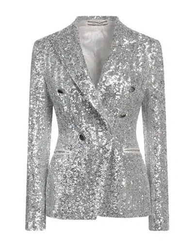 Tagliatore 02-05 Woman Blazer Silver Size 4 Polyester