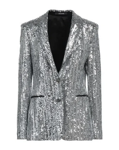 Tagliatore 02-05 Woman Blazer Silver Size 6 Polyester