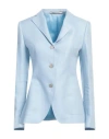 Tagliatore 02-05 Woman Blazer Sky Blue Size 4 Linen