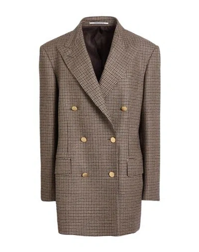 Tagliatore 02-05 Woman Blazer Taupe Size 6 Virgin Wool In Grey
