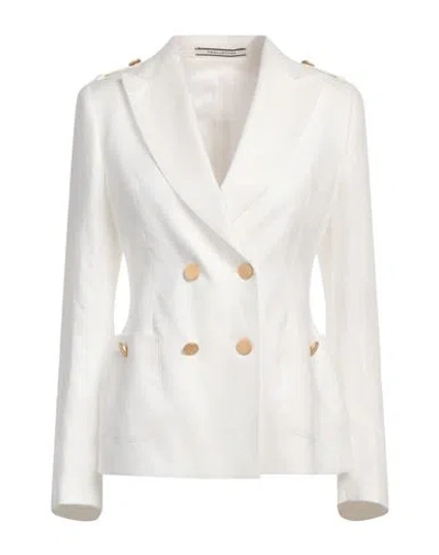 Tagliatore 02-05 Woman Blazer White Size 4 Linen