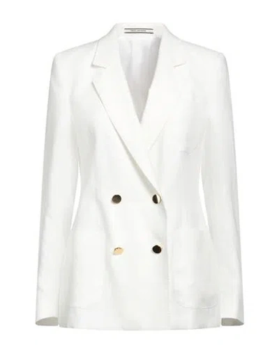 Tagliatore 02-05 Woman Blazer White Size 6 Linen In White