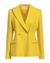 Tagliatore 02-05 Woman Blazer Yellow Size 4 Polyester, Linen In Yellow