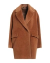 Tagliatore 02-05 Woman Coat Camel Size 4 Alpaca Wool, Virgin Wool In Beige